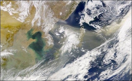 Dust Cloud over Sea of Japan