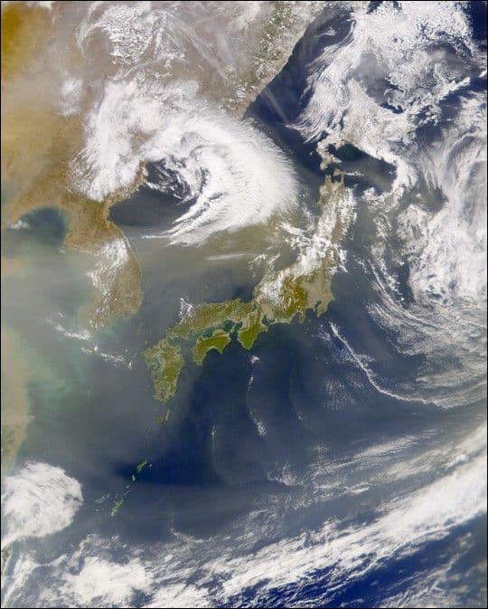 Dust Cloud over Sea of Japan