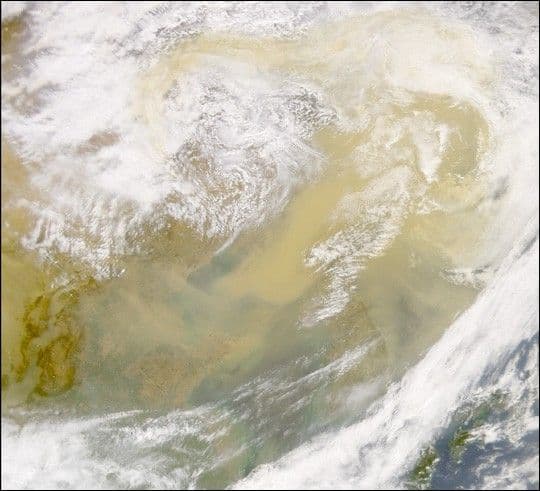 Dust Cloud over Sea of Japan