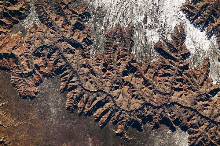 A Grand, Snow-Rimmed Canyon
