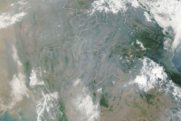 Smoke Shrouds Northern Thailand