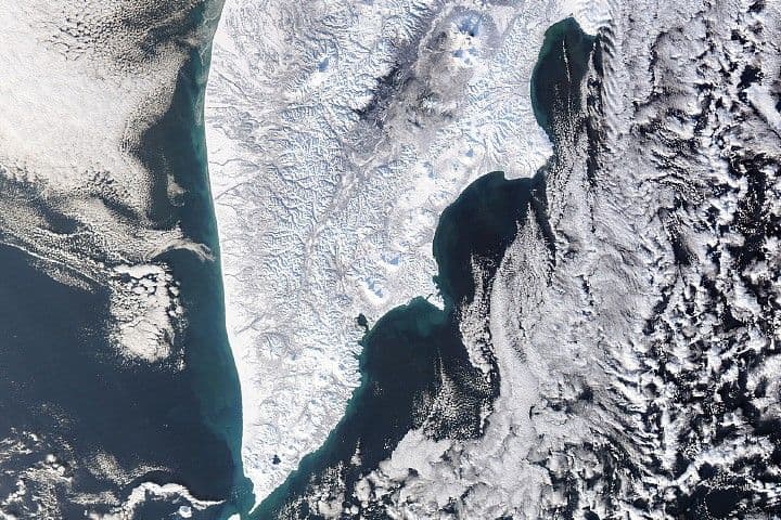 Snow Buries Kamchatka