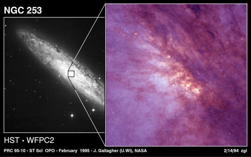 Hubble Probes the Violent Birth of Stars in Galaxy NGC 253