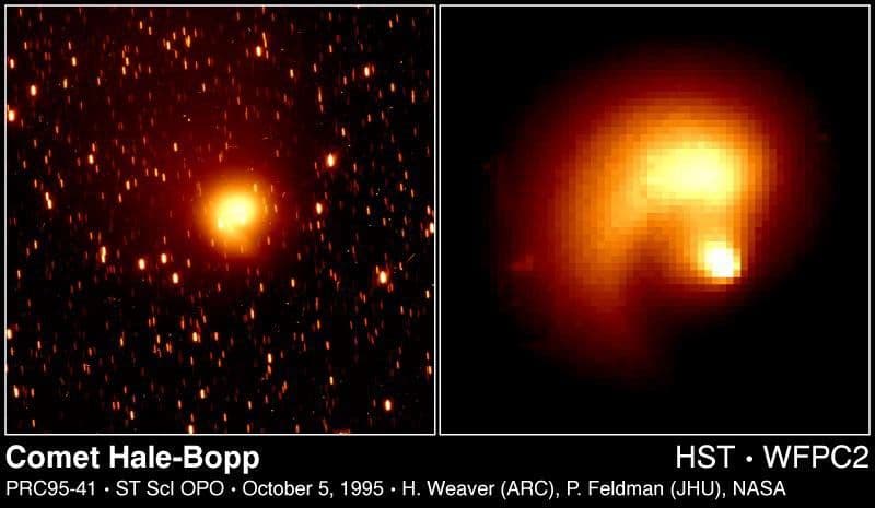 Hubble Sees Material Ejected from Comet Hale-Bopp