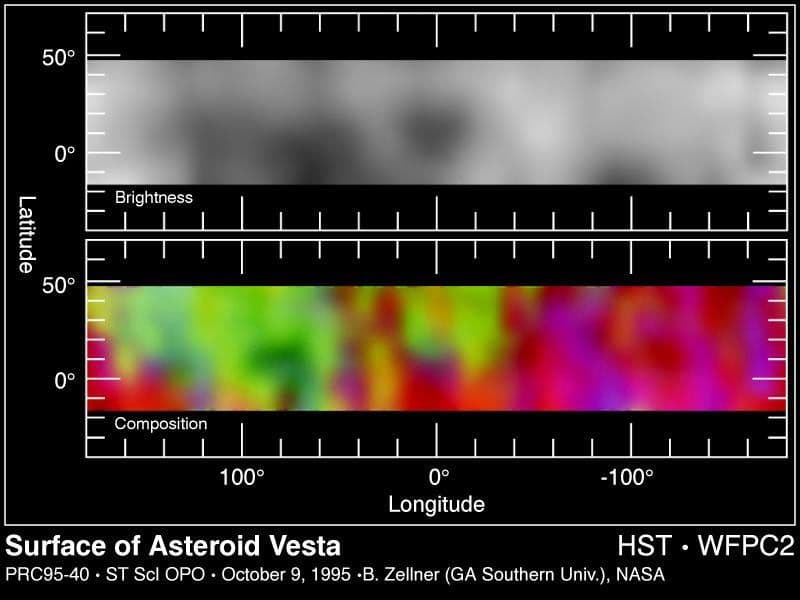 Hubble Maps the Asteroid Vesta