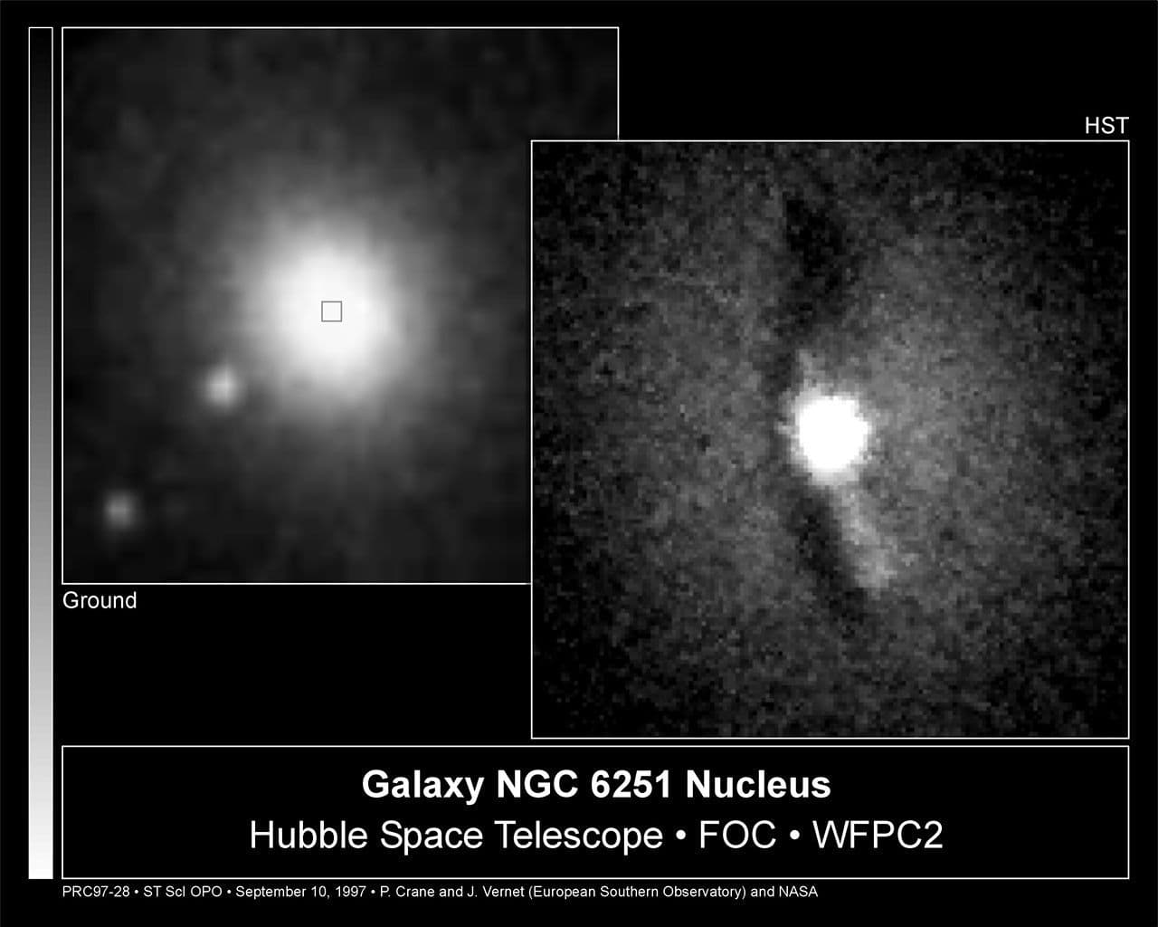 Hubble Finds a Bare Black Hole Pouring Out Light