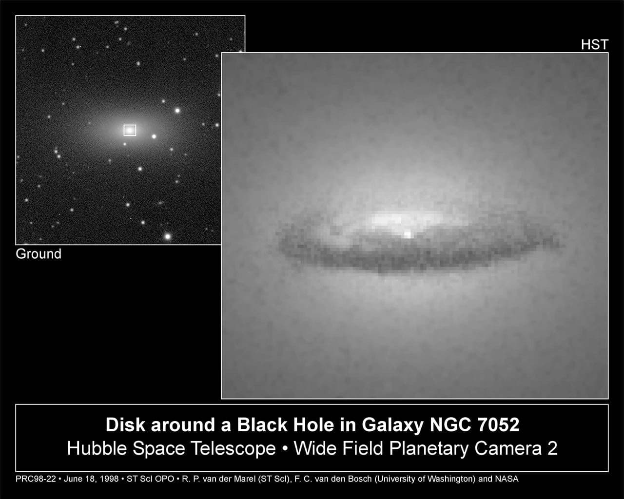 Hubble Uncovers Dust Disk around a Massive Black Hole