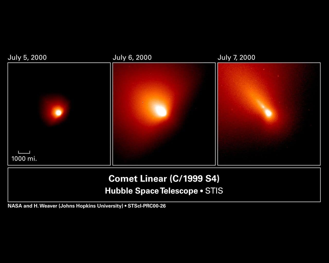 Hubble Sees Comet Linear Blow its Top
