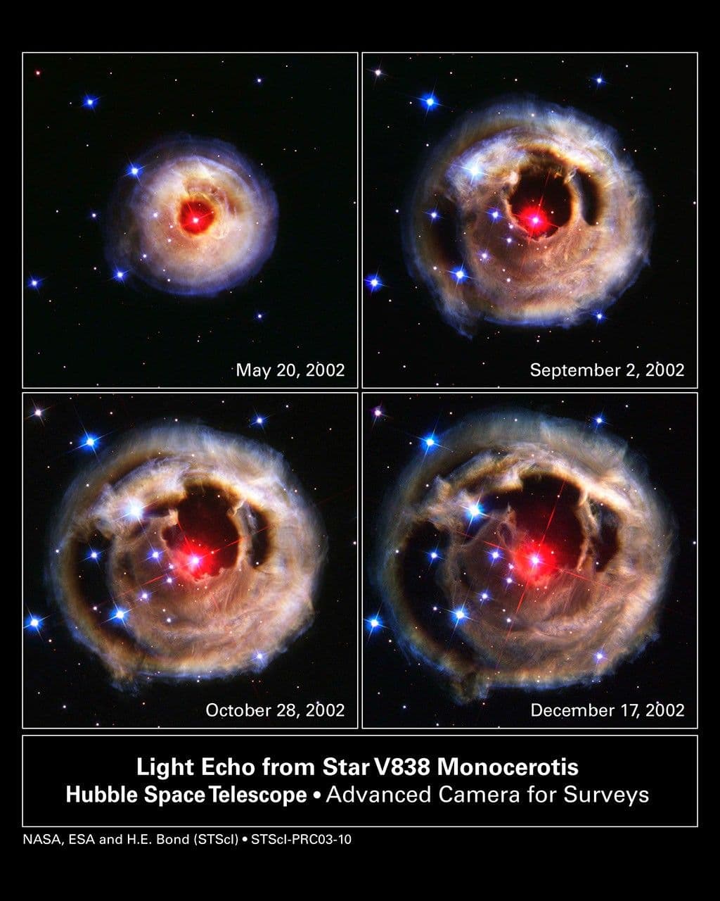 Hubble Watches Light from Mysterious Erupting Star Reverberate Through Space