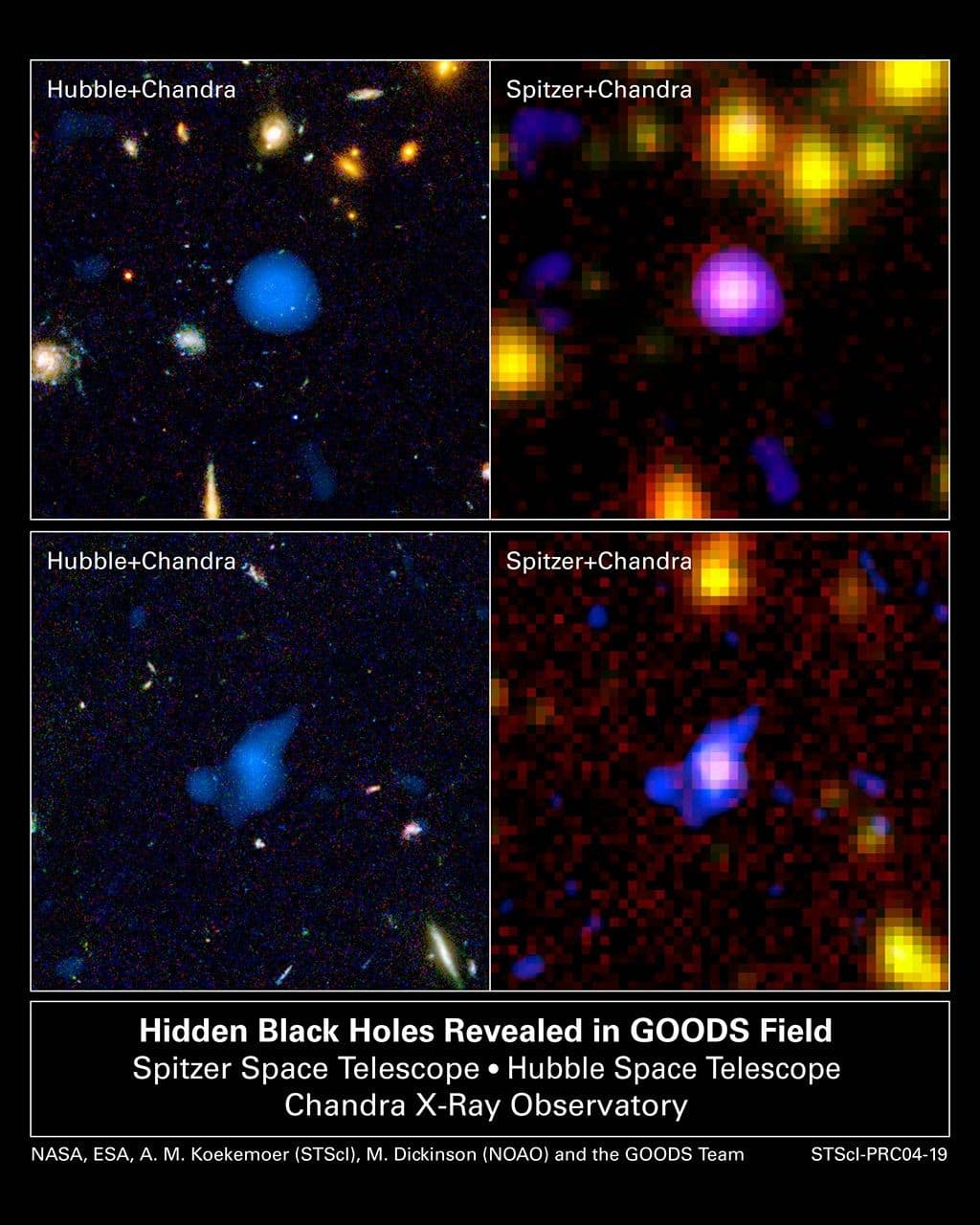 Spitzer Leads NASA’s Great Observatories to Uncover Black Holes, Other Hidden Objects in the Distant Universe