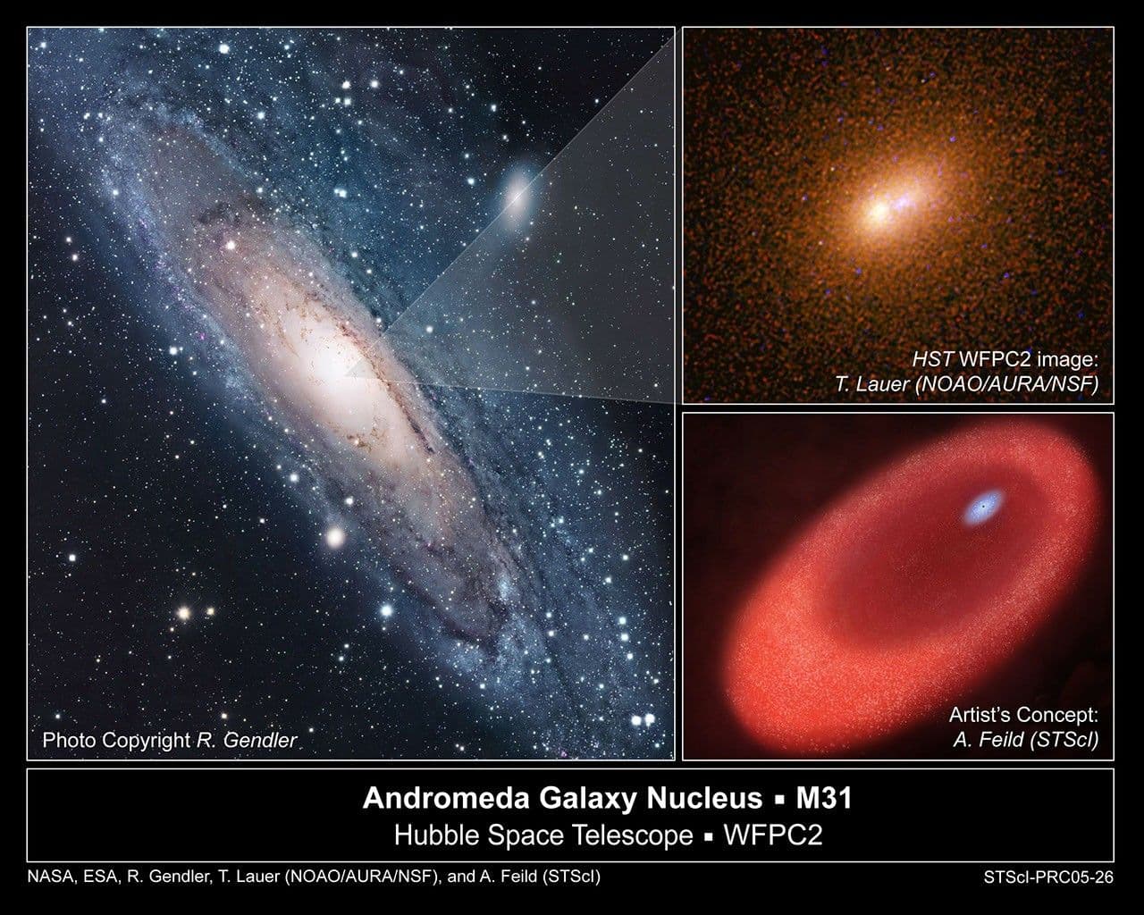 Hubble Finds Mysterious Disk of Blue Stars Around Black Hole