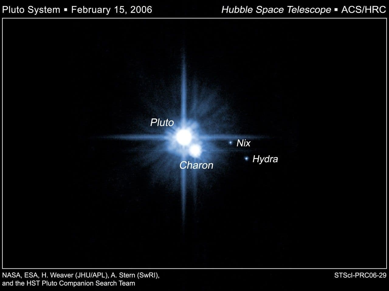 Pluto’s Two Small Moons Officially Named Nix and Hydra
