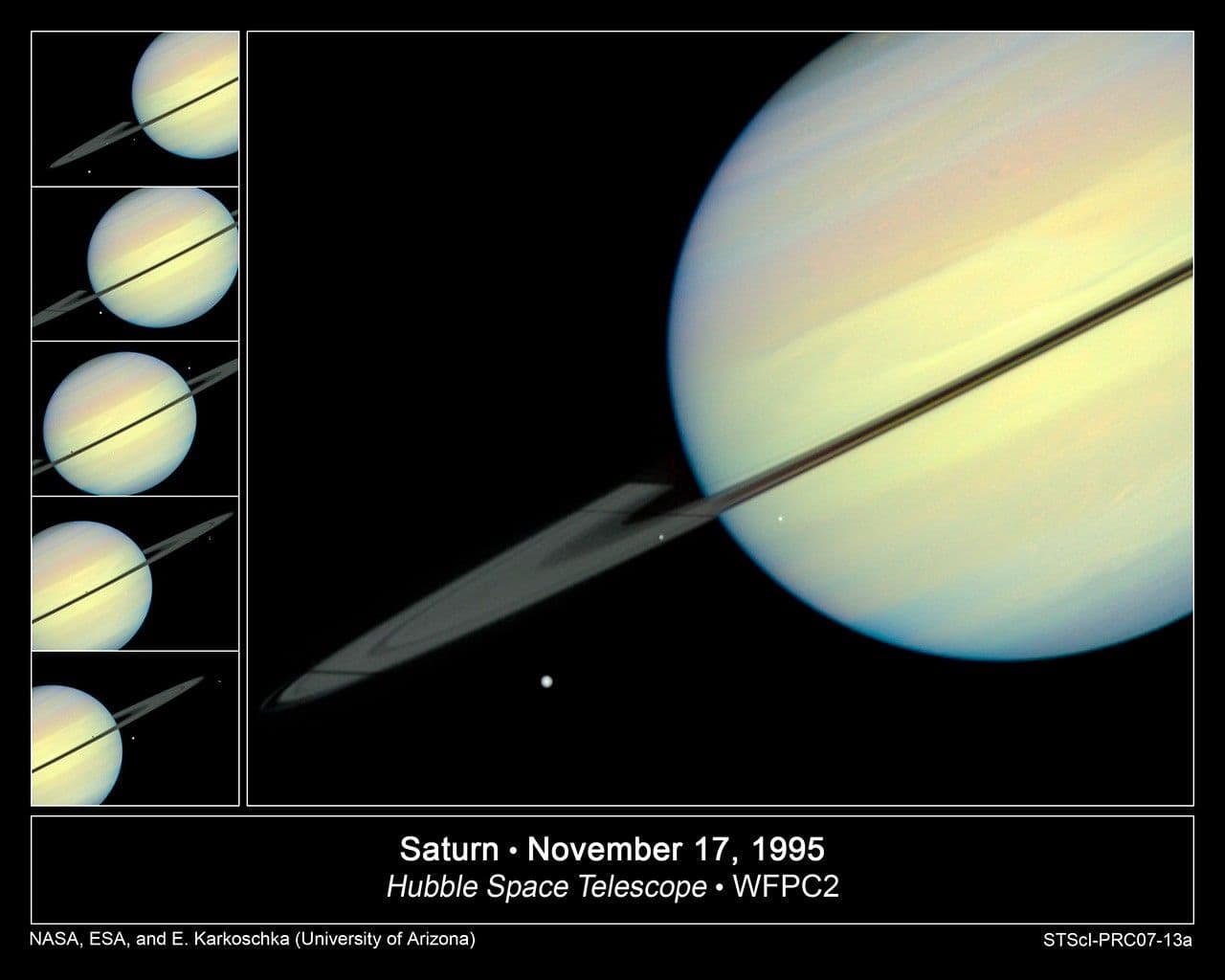 Saturn Stars in Three Hubble Movies