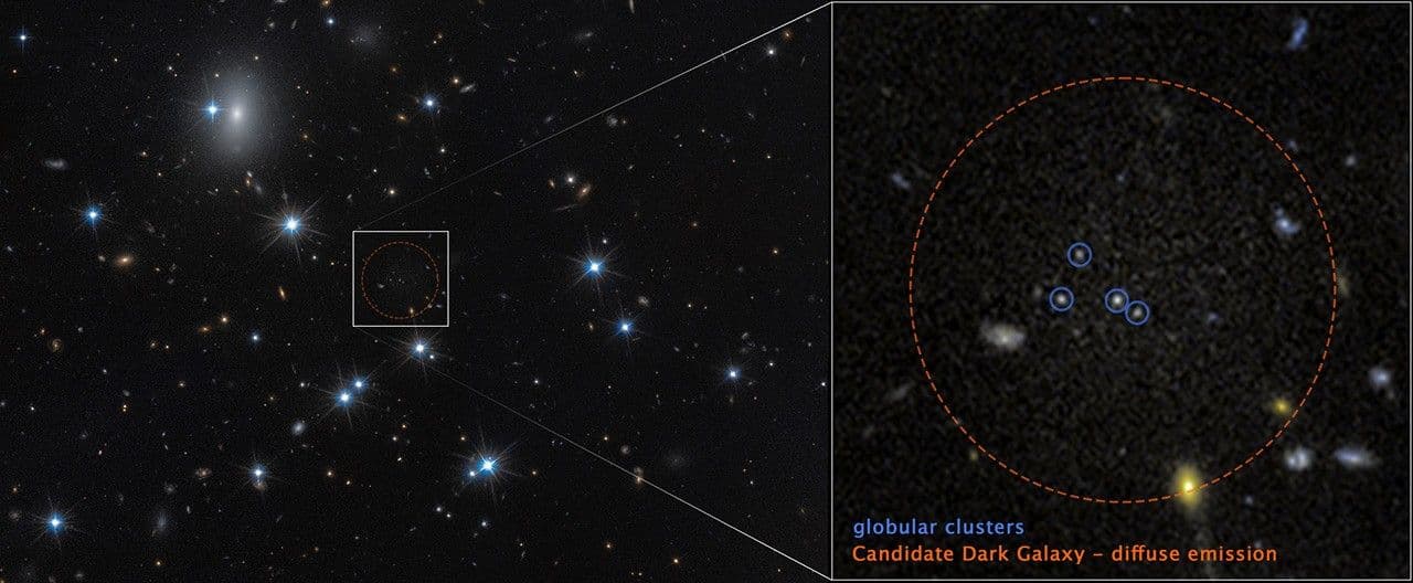 NASA’s Hubble Identifies One of Darkest Known Galaxies