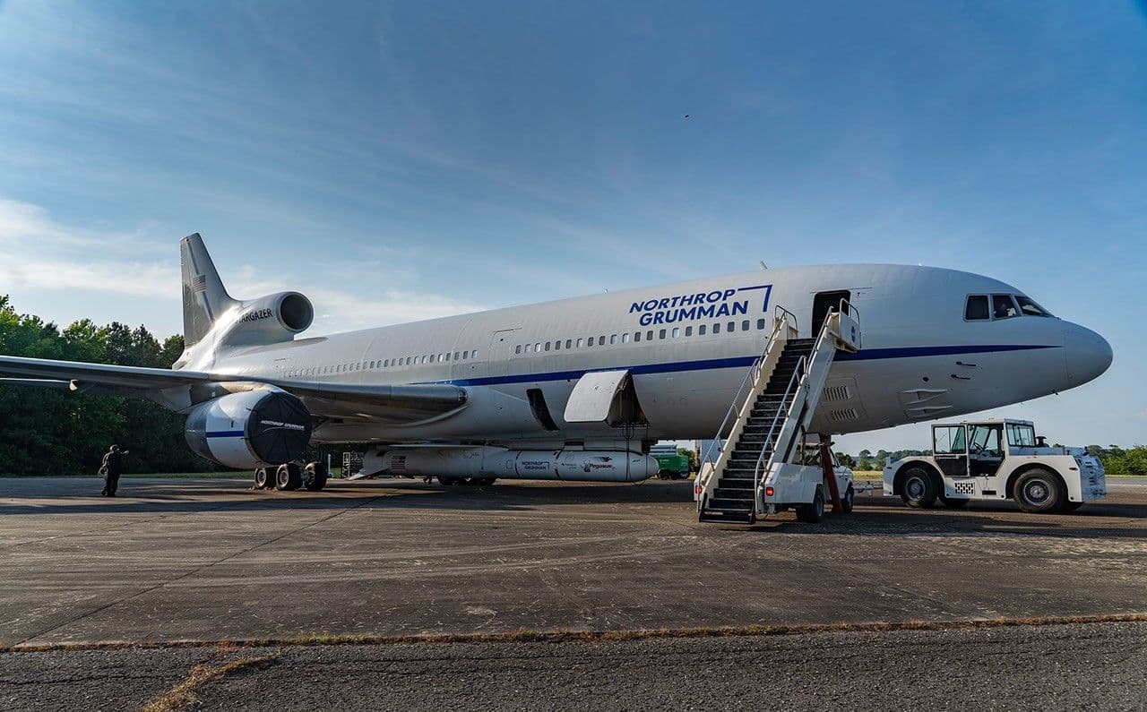 Rocket Attached to Aircraft for Katalyst-NASA Swift Boost