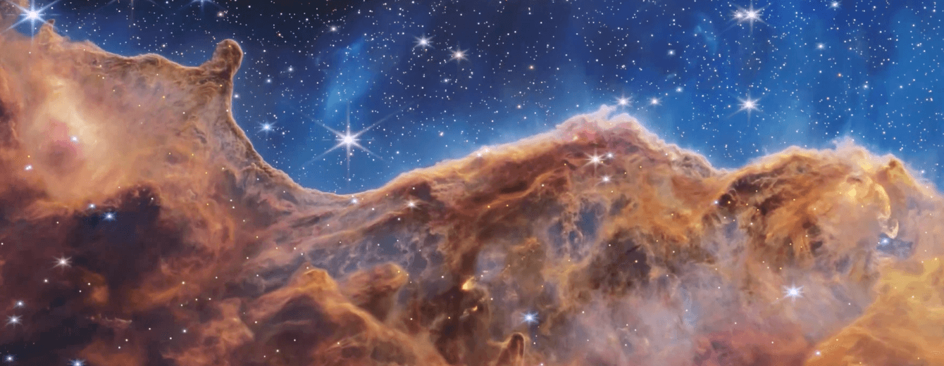 New Visualization From NASA’s Webb Telescope Explores Cosmic Cliffs