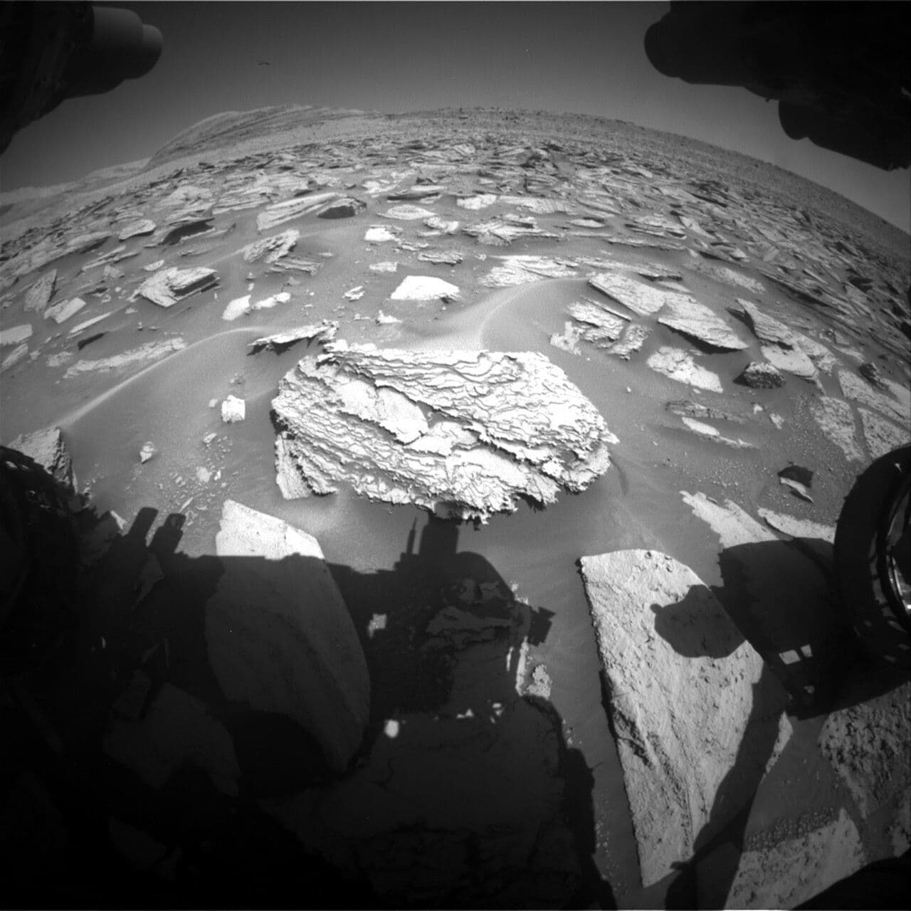 Sols 3970-3972: Driving Along the Rocky Road