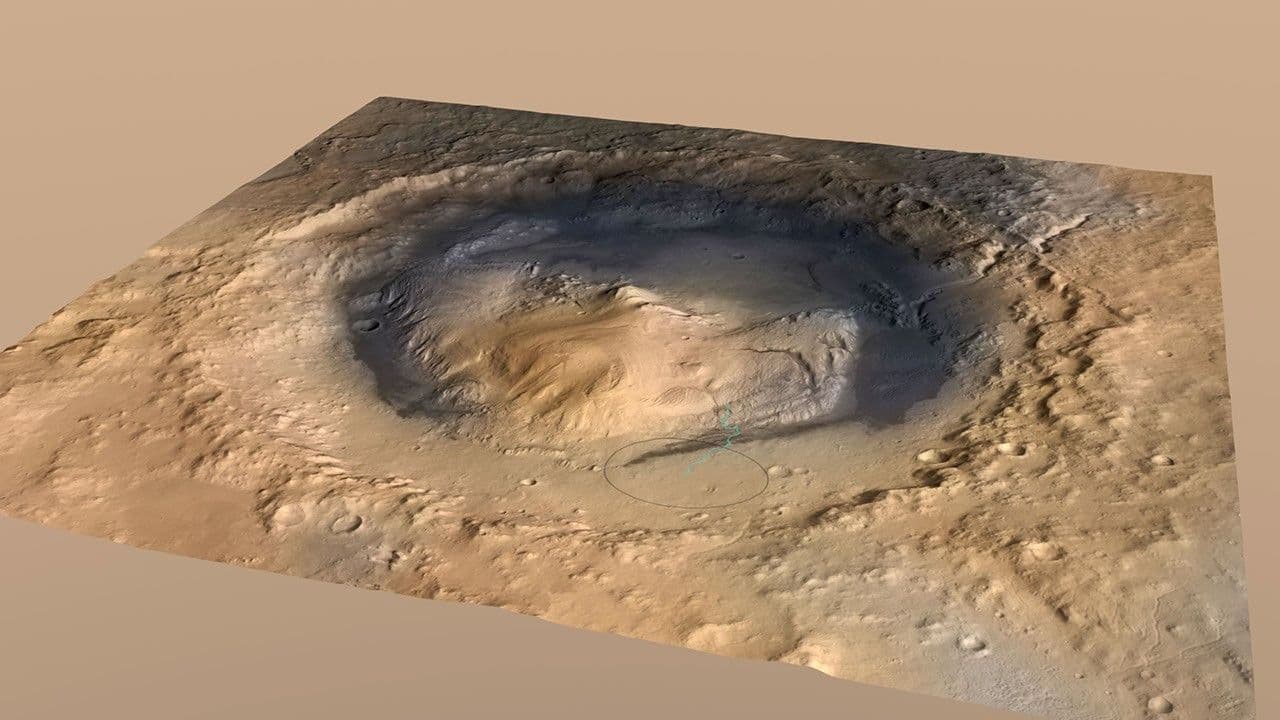 Mount Sharp Inside Gale Crater, Mars