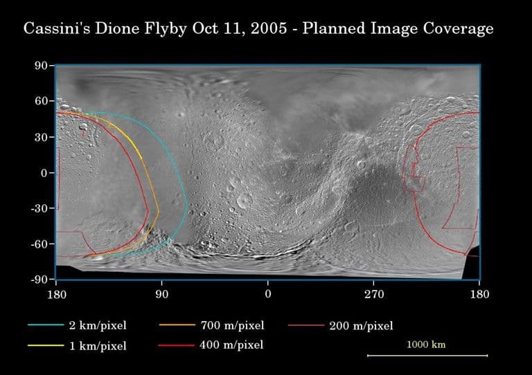 Dione Flyby – Oct. 11, 2005