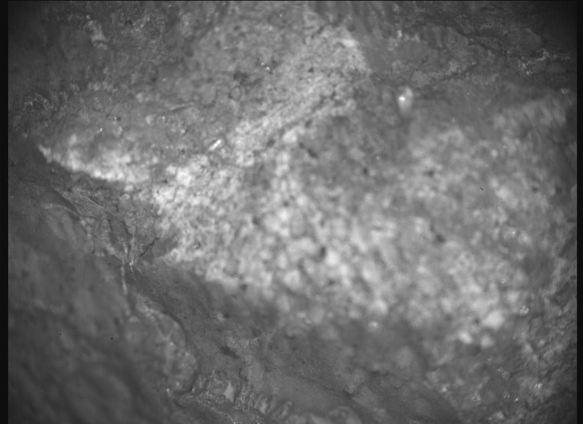 Foto de Marte da câmera SHERLOC_ACI