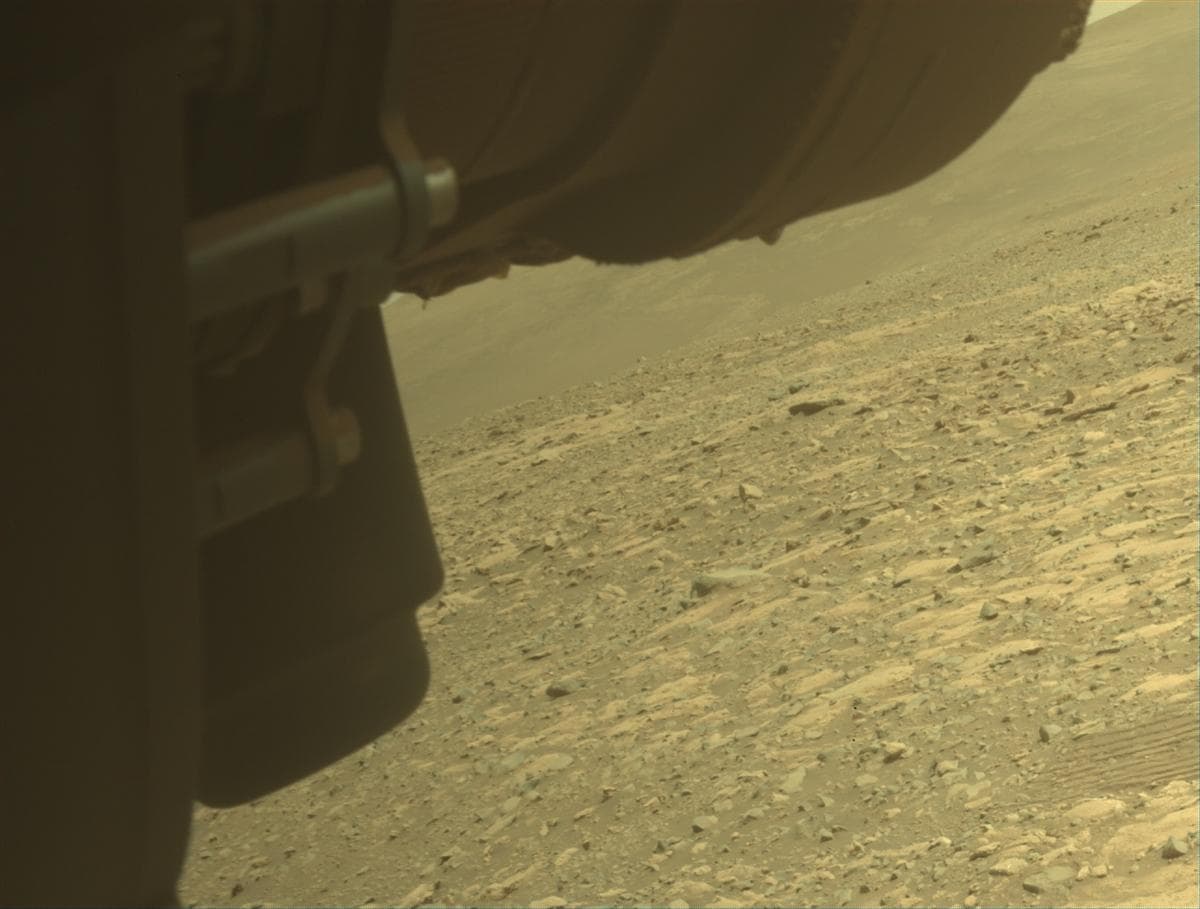 Mars image captured by FRONT_HAZCAM_LEFT_A on Perseverance