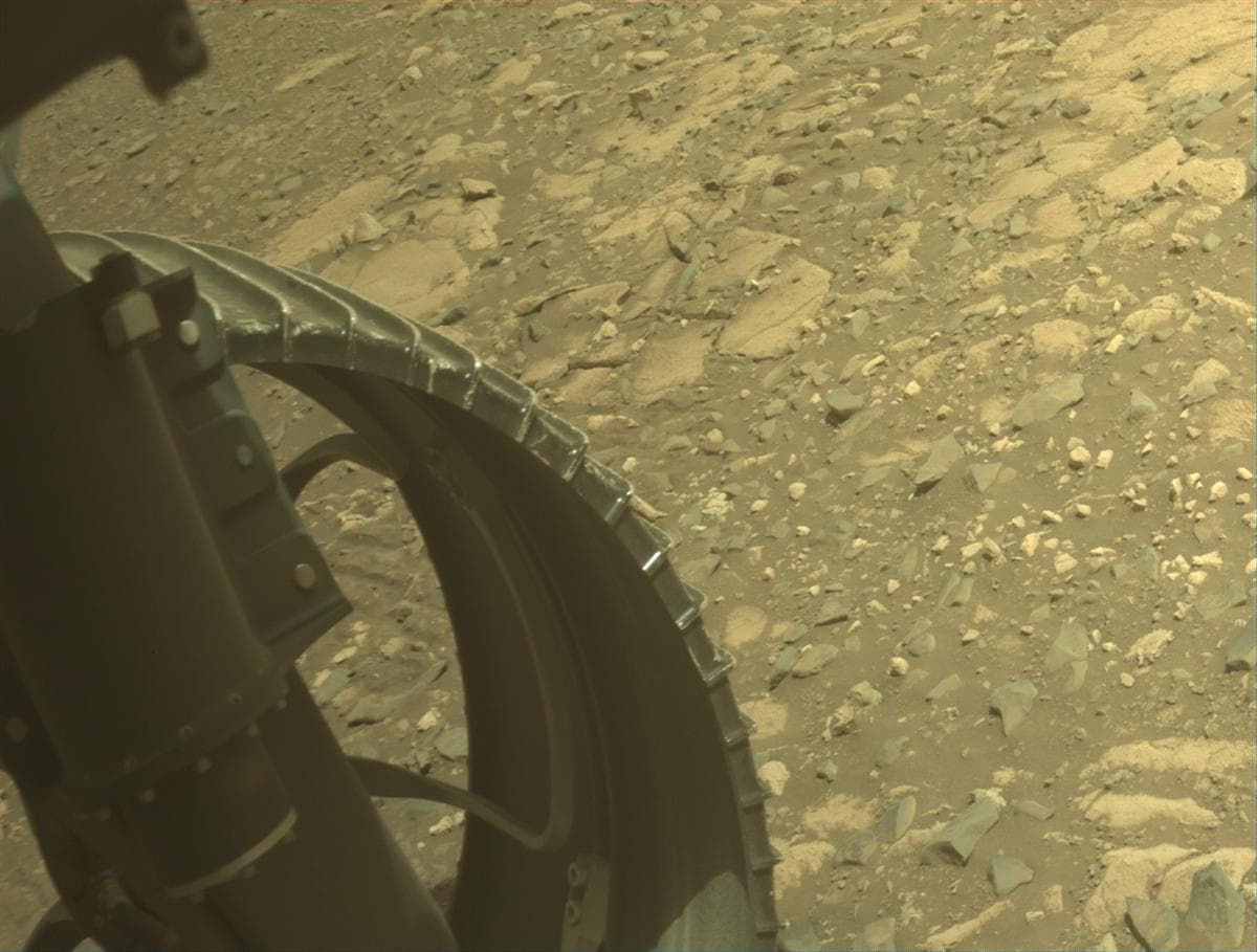 Mars image captured by FRONT_HAZCAM_LEFT_A on Perseverance