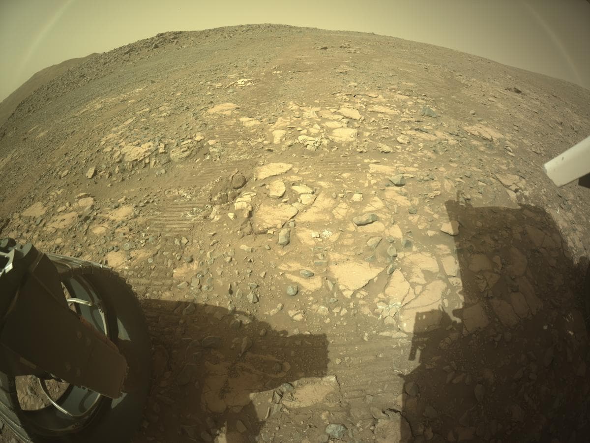 Mars image captured by REAR_HAZCAM_LEFT on Perseverance