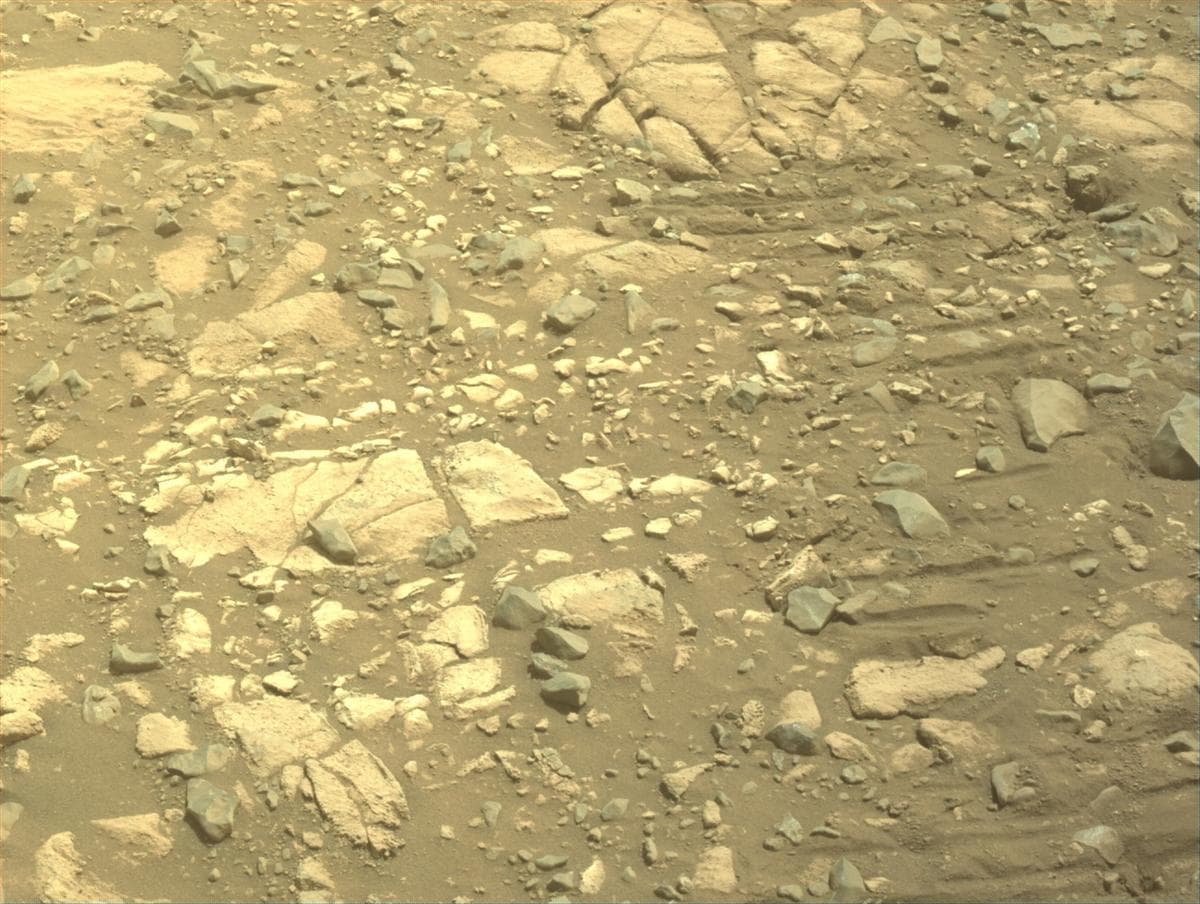 Mars image captured by FRONT_HAZCAM_LEFT_A on Perseverance