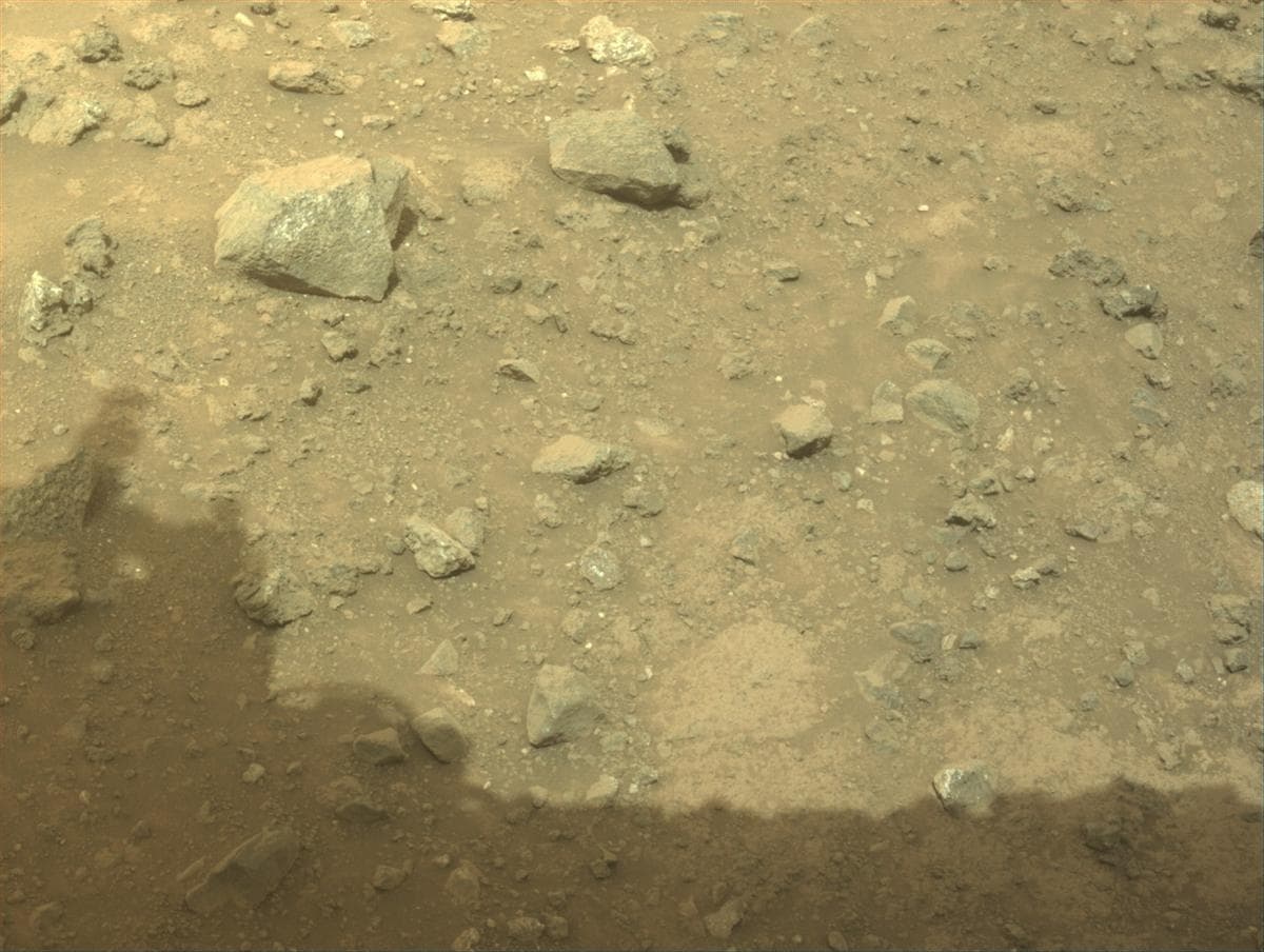 Mars image captured by FRONT_HAZCAM_LEFT_A on Perseverance
