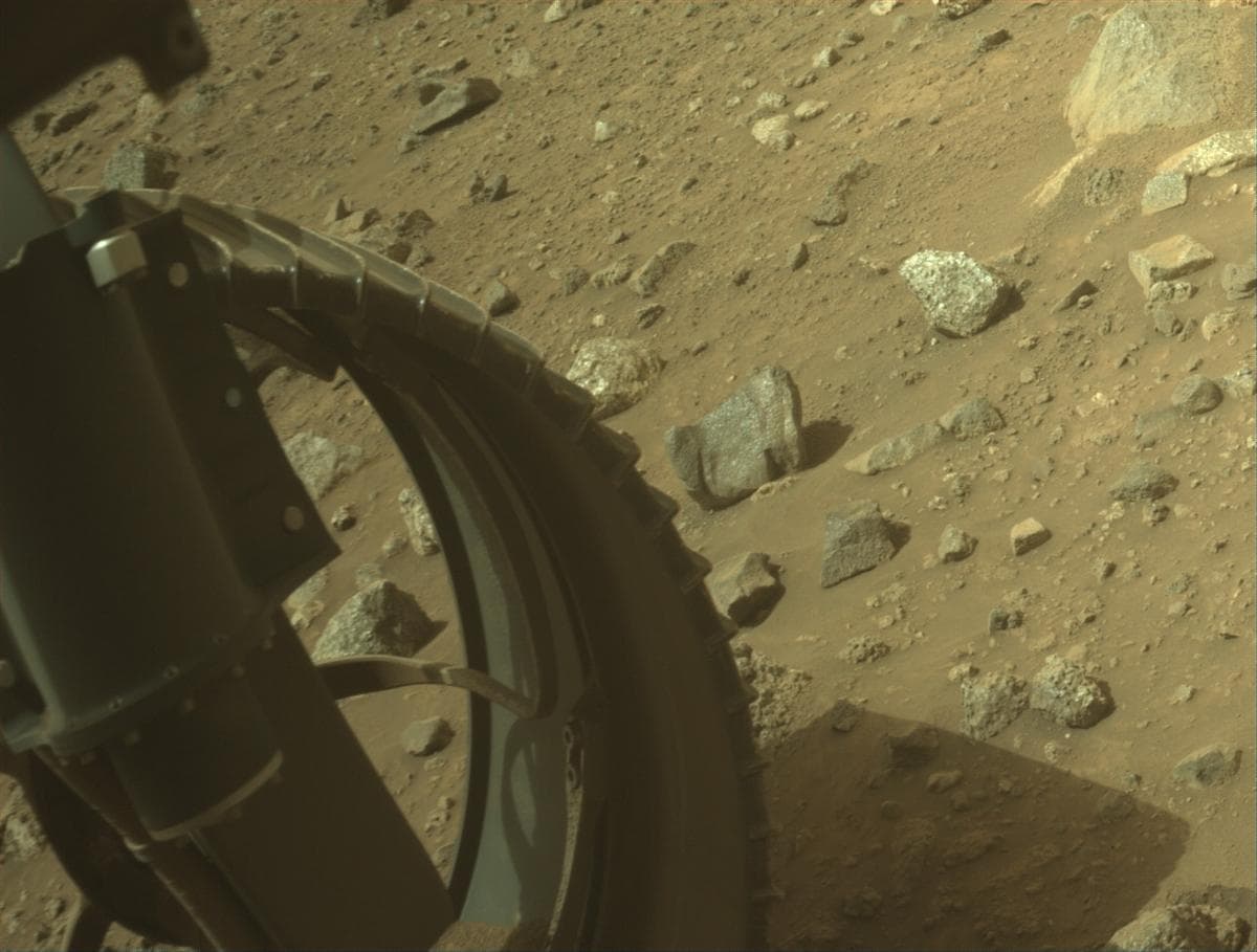 Mars image captured by FRONT_HAZCAM_LEFT_A on Perseverance