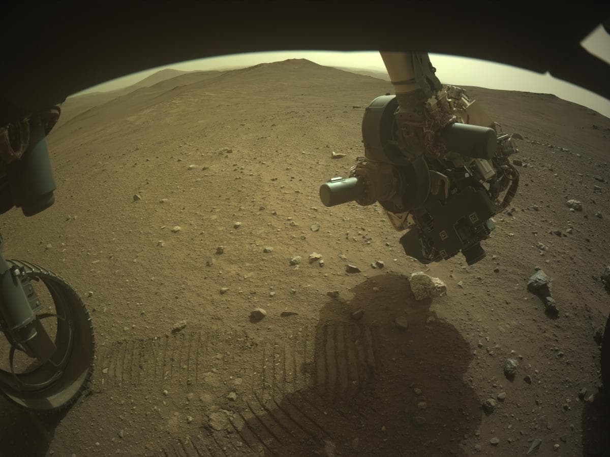 Mars image captured by FRONT_HAZCAM_LEFT_A on Perseverance
