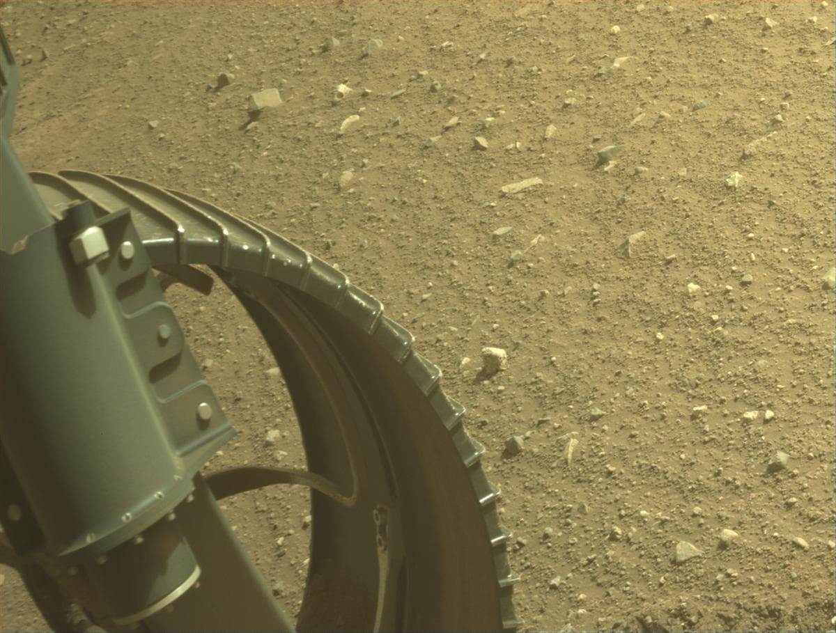 Mars image captured by FRONT_HAZCAM_LEFT_A on Perseverance