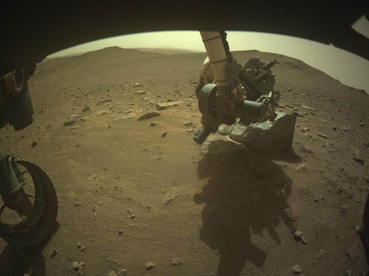Mars image captured by FRONT_HAZCAM_LEFT_A on Perseverance