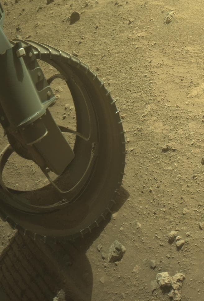 Mars image captured by FRONT_HAZCAM_LEFT_A on Perseverance