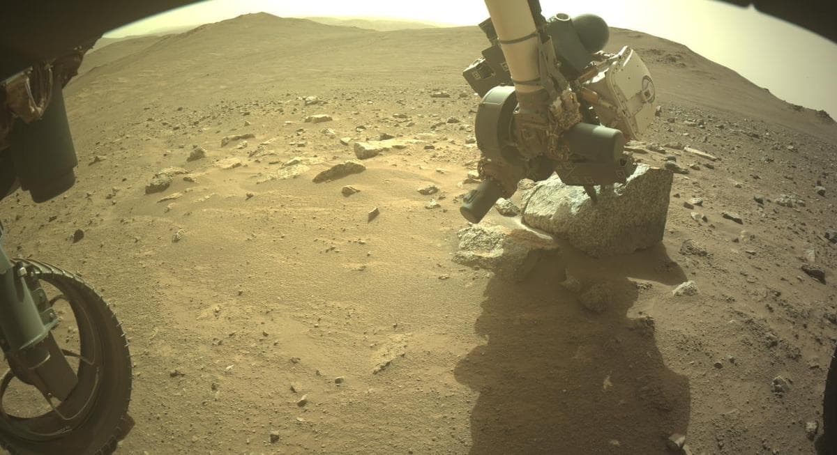 Mars image captured by FRONT_HAZCAM_LEFT_A on Perseverance