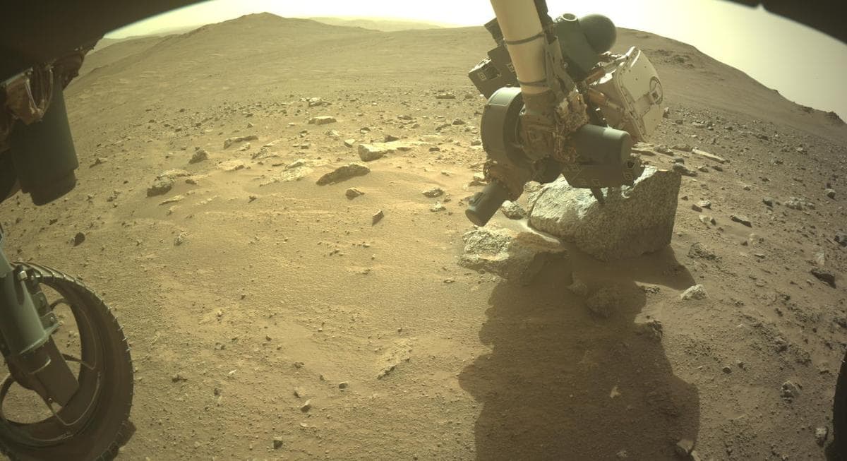Mars image captured by FRONT_HAZCAM_LEFT_A on Perseverance