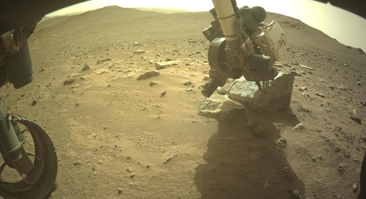 Mars image captured by FRONT_HAZCAM_LEFT_A on Perseverance