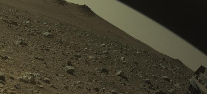 Mars image captured by FRONT_HAZCAM_RIGHT_A on Perseverance