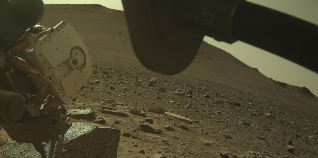 Mars image captured by FRONT_HAZCAM_RIGHT_A on Perseverance