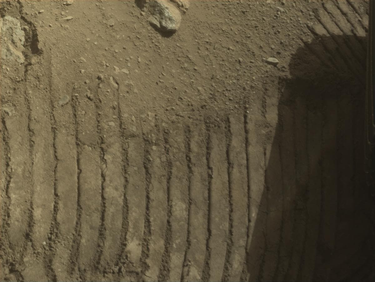 Mars image captured by FRONT_HAZCAM_LEFT_A on Perseverance