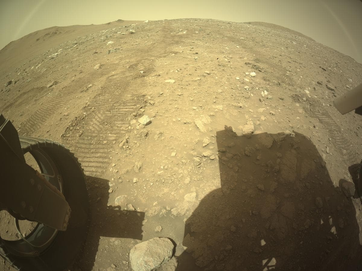 Mars image captured by REAR_HAZCAM_LEFT on Perseverance