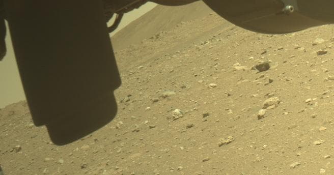 Mars image captured by FRONT_HAZCAM_LEFT_A on Perseverance