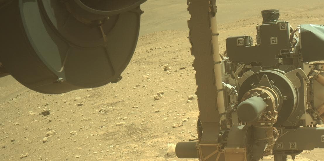Mars image captured by FRONT_HAZCAM_LEFT_A on Perseverance