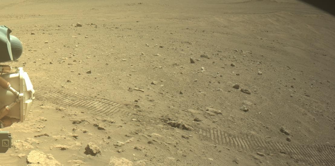 Mars image captured by FRONT_HAZCAM_LEFT_A on Perseverance