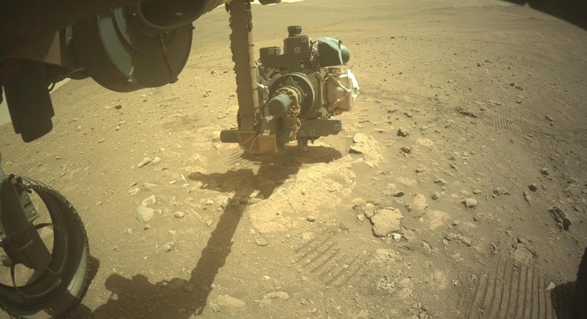 Mars image captured by FRONT_HAZCAM_LEFT_A on Perseverance