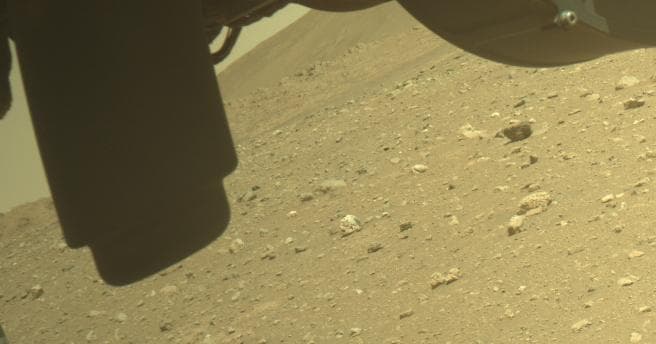 Mars image captured by FRONT_HAZCAM_LEFT_A on Perseverance