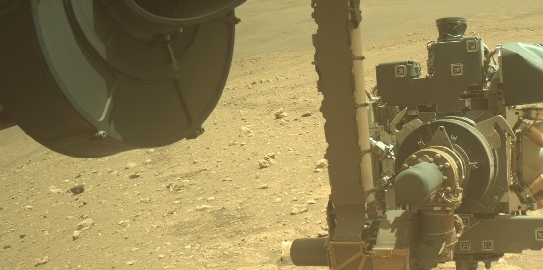 Mars image captured by FRONT_HAZCAM_LEFT_A on Perseverance