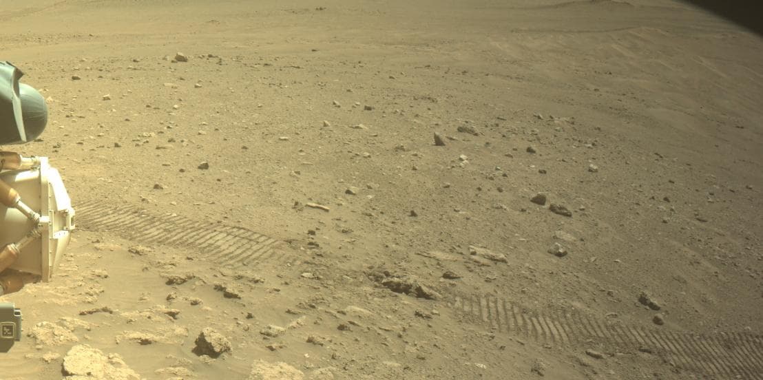 Mars image captured by FRONT_HAZCAM_LEFT_A on Perseverance