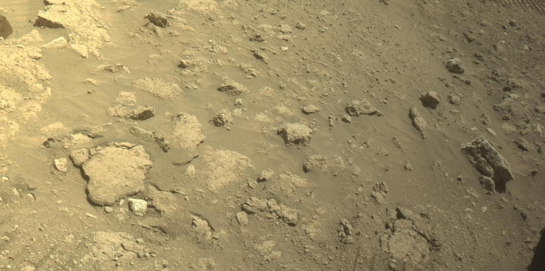 Mars image captured by FRONT_HAZCAM_LEFT_A on Perseverance