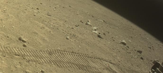Mars image captured by FRONT_HAZCAM_RIGHT_A on Perseverance